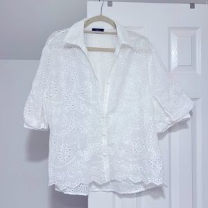 VICI White Blouse with Puff Sleeves (XL)